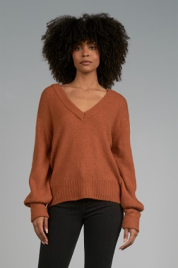 V Neck Sweater | Copper - Visual Media Number 1 of 1