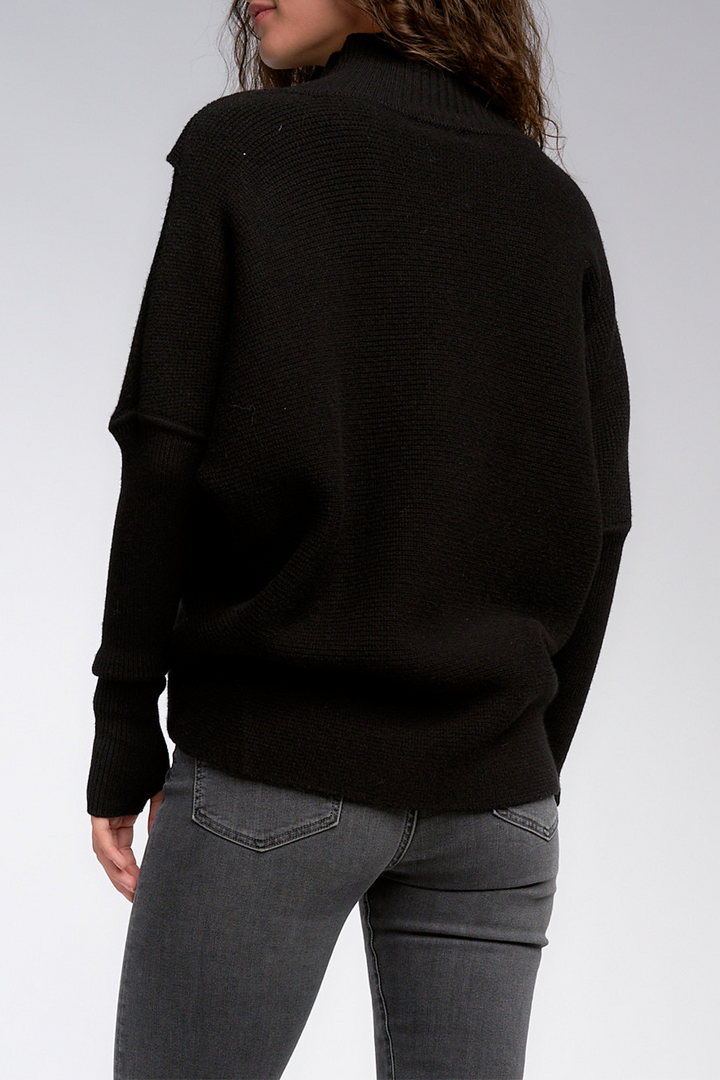 CrossFront Sweater | Black - Thumbnail Image Number 3 of 3
