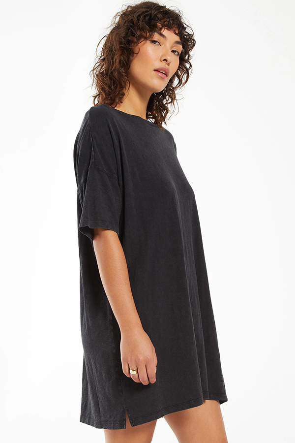 Delta T Shirt Dress | Washed Black - Main Image Number 2 of 2
