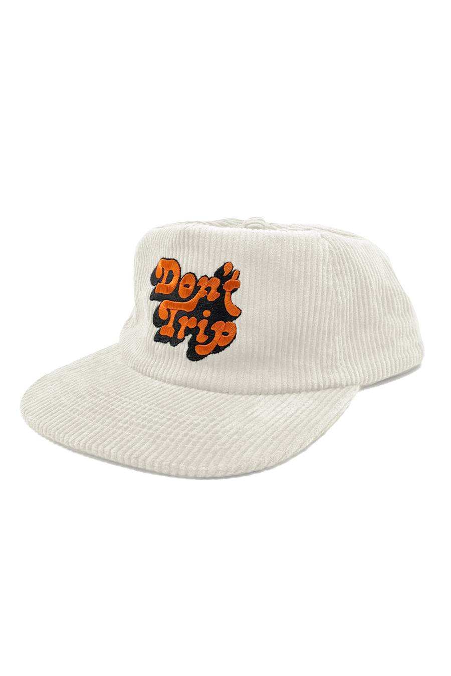 Don't Trip Corduroy Snapback Hat | Chalk/Orange - Main Image Number 1 of 1