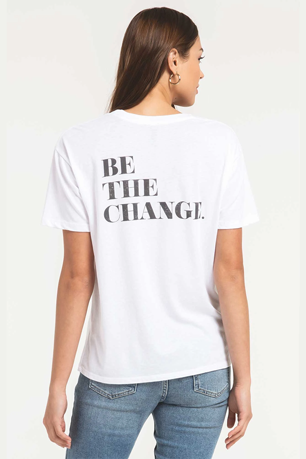 Be The Change Tee | White - West of Camden - Main Image Number 1 of 2