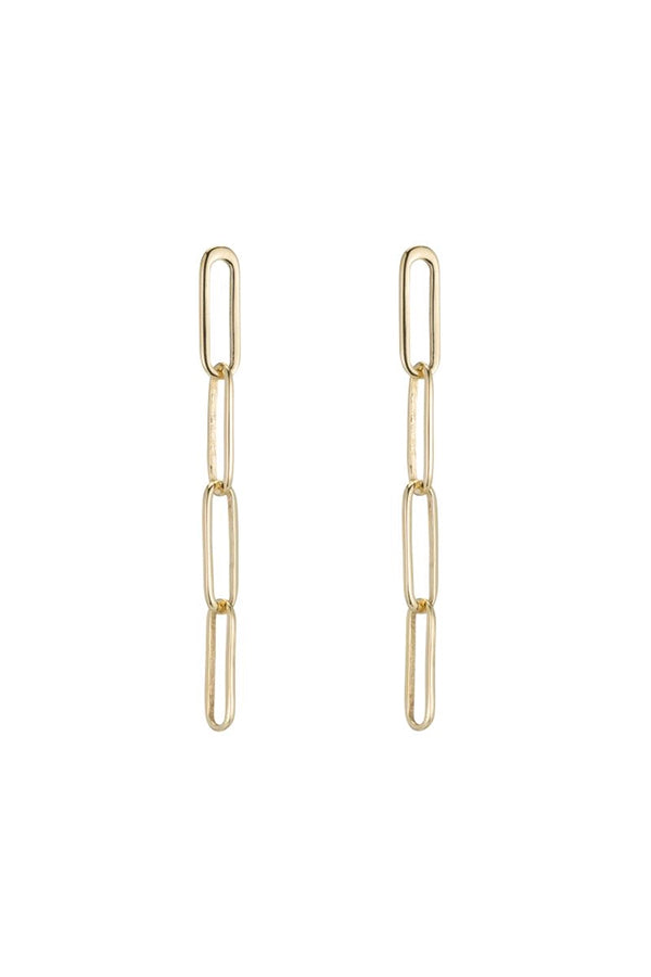 Seattle Paperclip Chain Drop Earrings | Gold