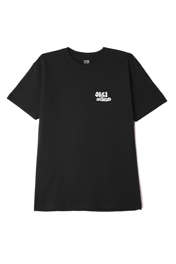 Obey Records Web Tee | Black - Thumbnail Image Number 1 of 2
