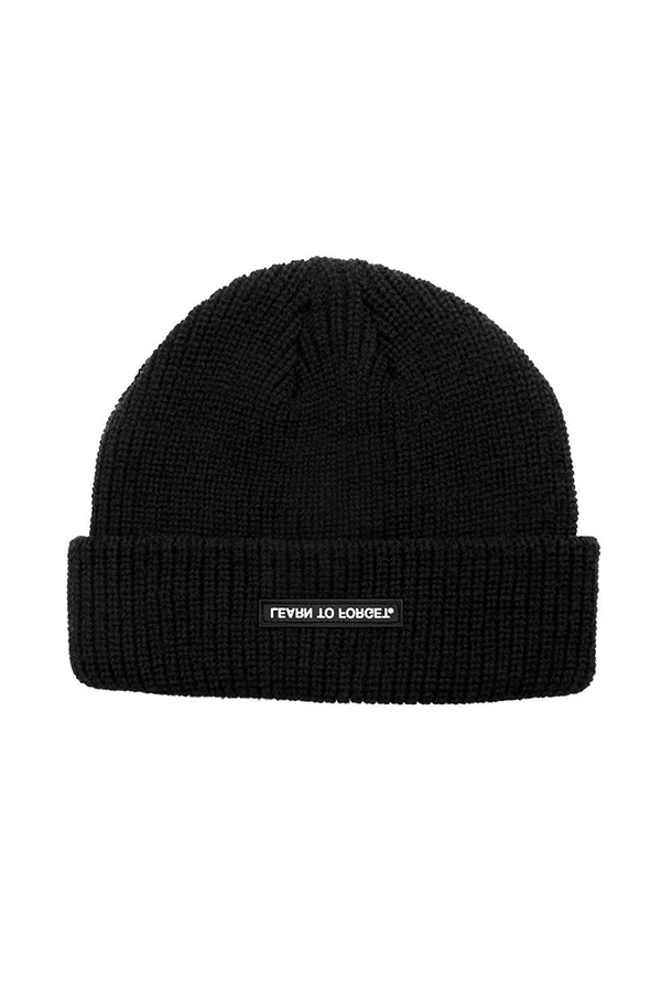 Fisherman Rubber Patch Beanie | Black - Main Image Number 1 of 1