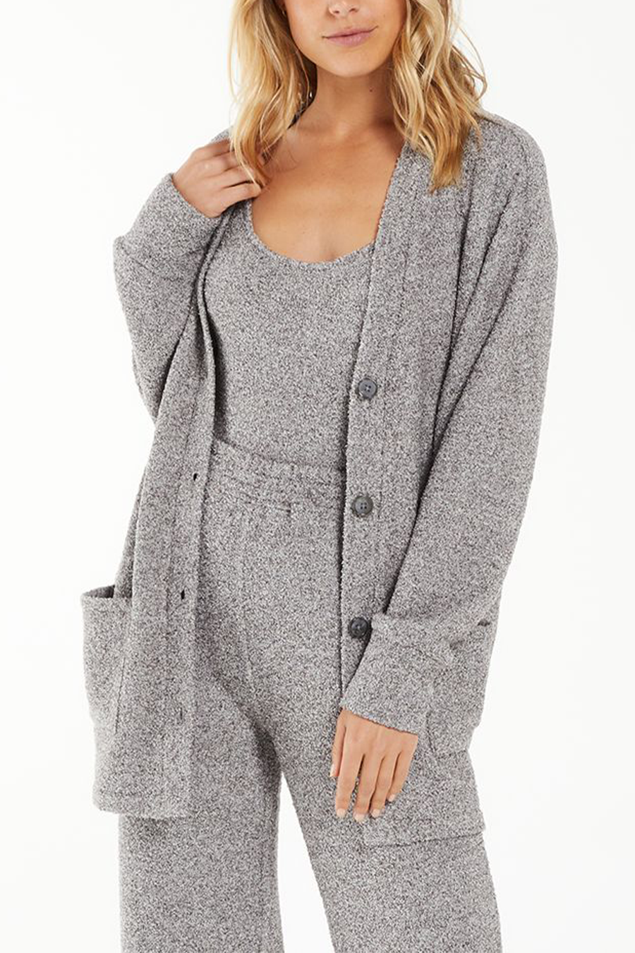 The Coziest Cardigan | Heather Slate - Main Image Number 1 of 1