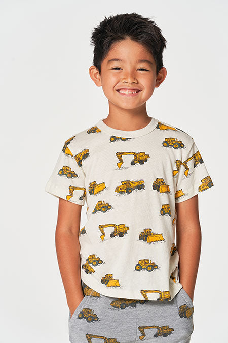 Boys Tractor Tee | Salt - Thumbnail Image Number 1 of 3
