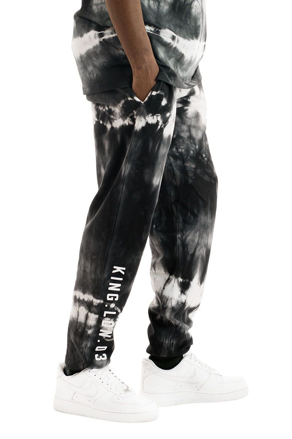 Shadwell Tracksuit Bottoms | Black Acid Wash - Main Image Number 1 of 1