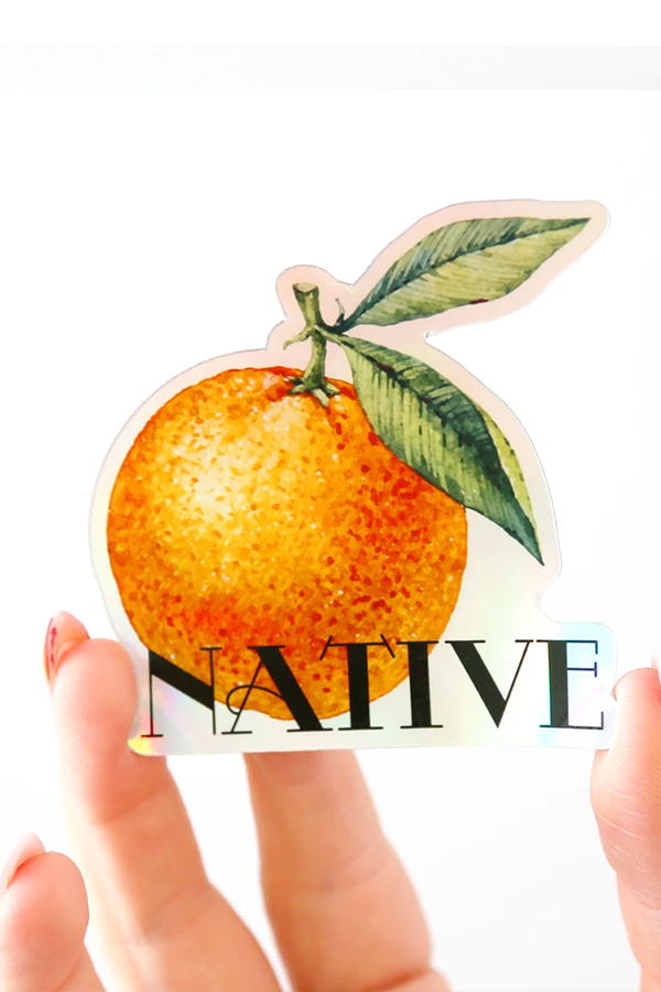 Orange Native Holographic Sticker