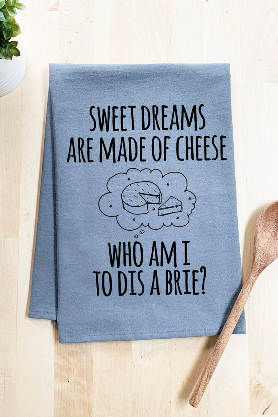 Sweet Dreams Brie Dish Towel | Gray - Main Image Number 1 of 1