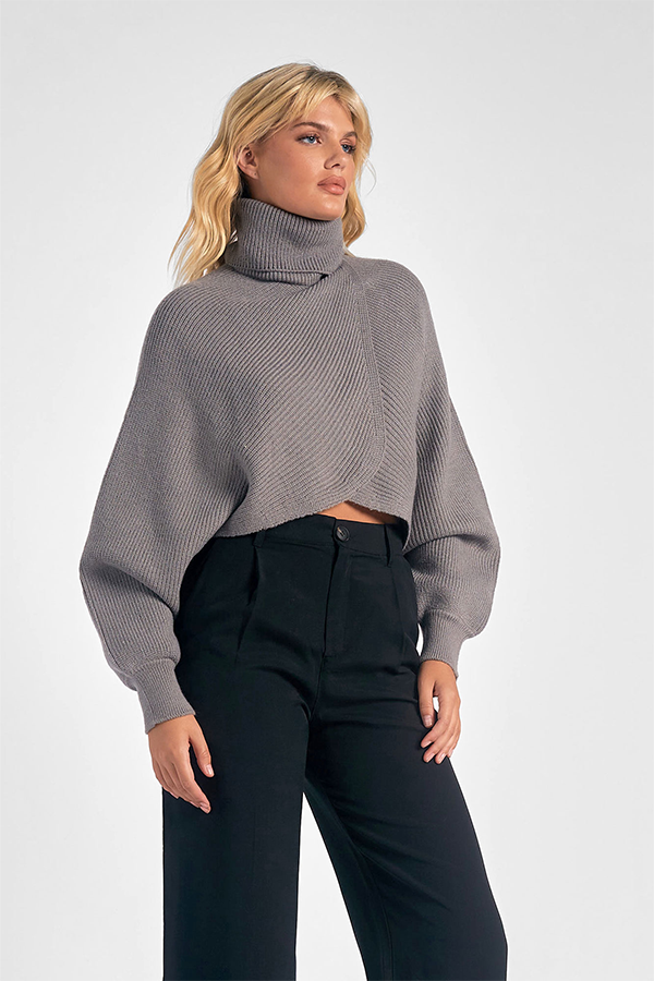 Oversized Turtleneck Sweater | Charcoal - Visual Media Number 1 of 1