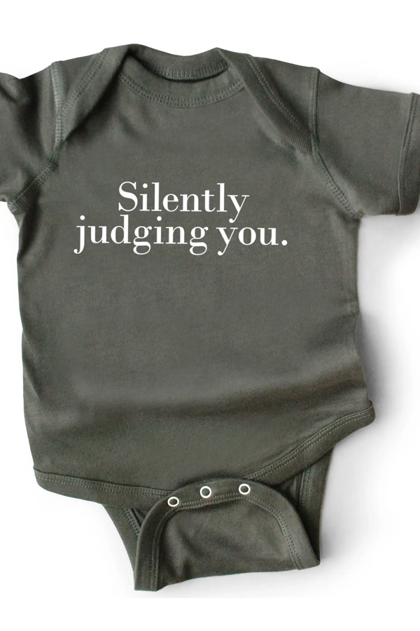 Silently Judging You Onesie | Grey - Main Image Number 1 of 1