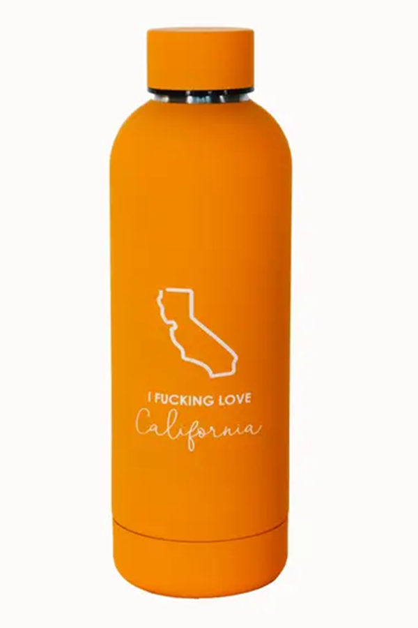 I Fucking Love California Water Bottle | Orange - Visual Media Number 1 of 1