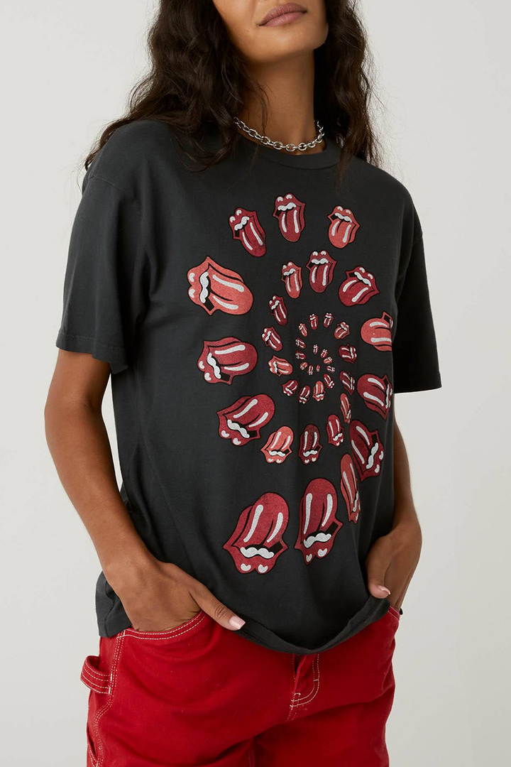 Rolling Stones Spiral Tongue Tee | Vintage Black - Thumbnail Image Number 1 of 2
