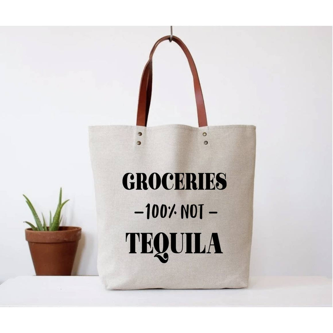 Groceries Not Tequila Tote Bag - Main Image Number 1 of 1
