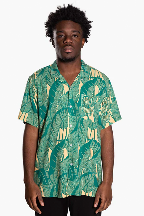 Banana Leaf Buttonup Shirt | Green - Main Image Number 1 of 2