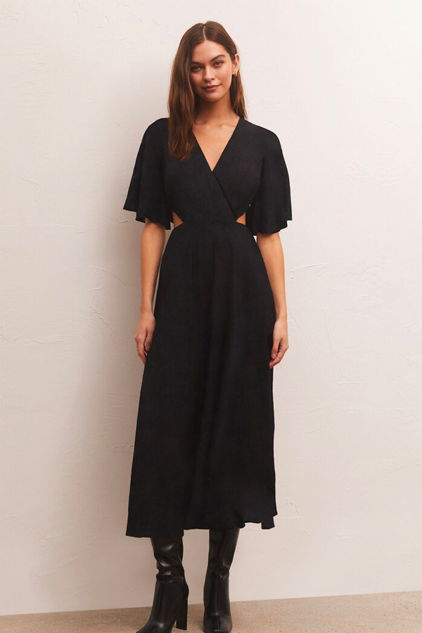Iris Midi Dress | Black - Main Image Number 1 of 1