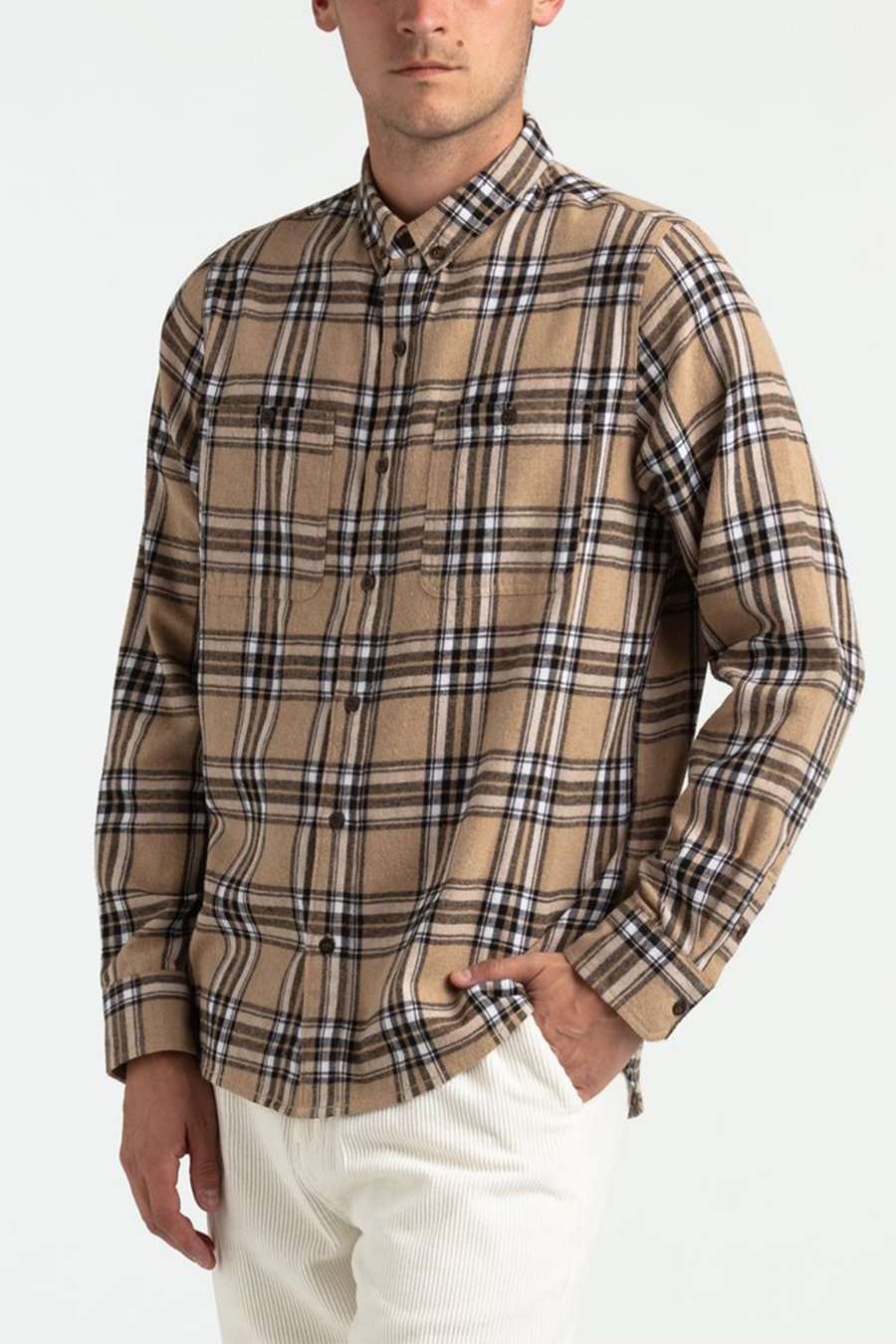 Vanish Flannel Shirt | Bone - Main Image Number 1 of 3