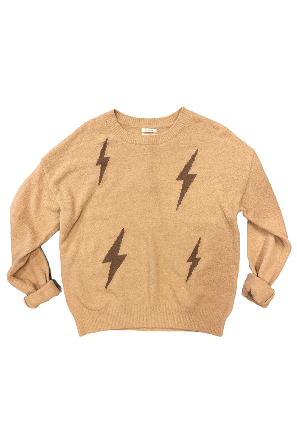 Thunderbolt Sweater | Beige Lightning - Main Image Number 1 of 1