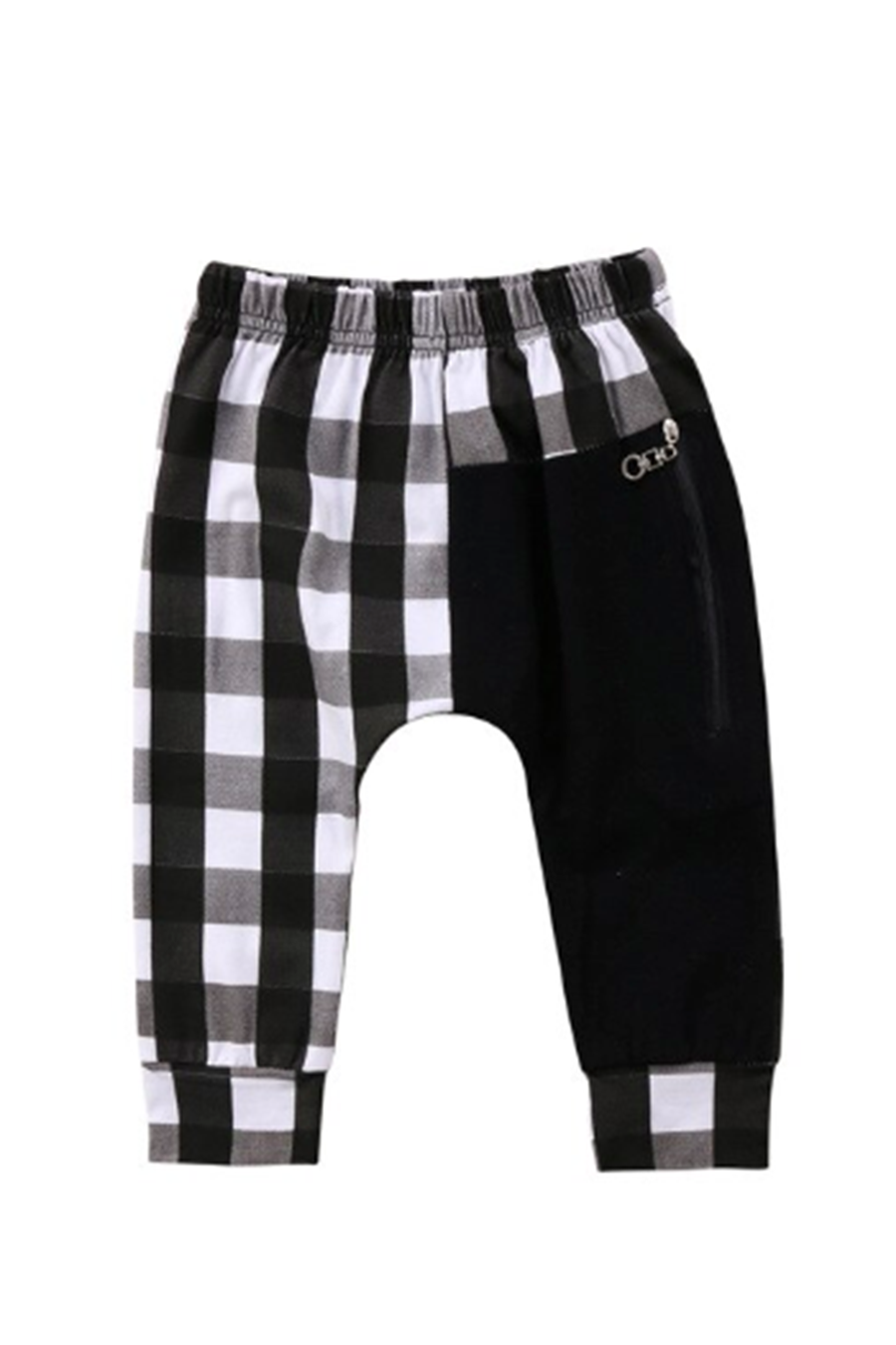 Checkered Kids Jogger | Black/White - Main Image Number 1 of 3