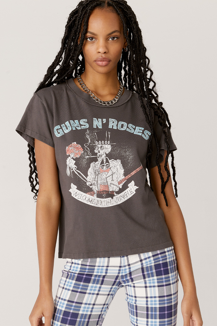 GNR Welcome Reverse Tee | Washed Black - Thumbnail Image Number 1 of 2
