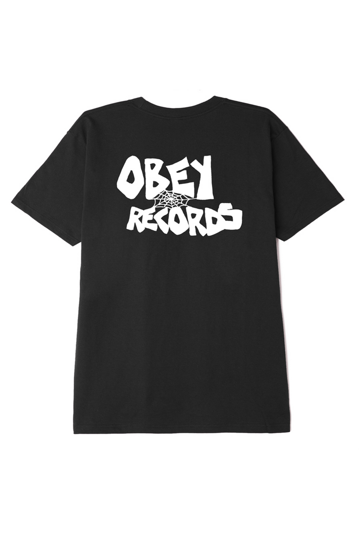Obey Records Web Tee | Black - Thumbnail Image Number 2 of 2
