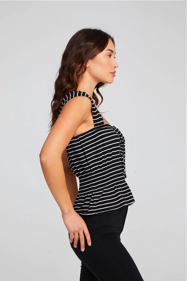 Bayshore Tank | Black/White Stripe - Main Image Number 2 of 3