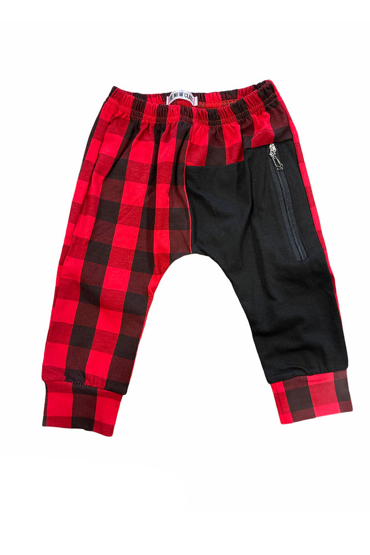 Checkered Kids Jogger | Red/Black - Thumbnail Image Number 1 of 2
