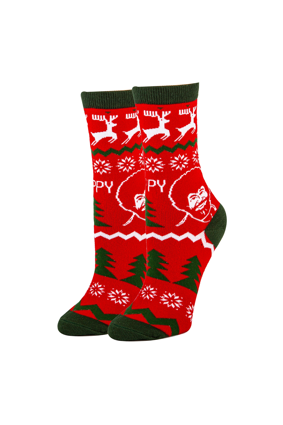 Merry Merry Bob Ross Holiday Socks - Main Image Number 2 of 2