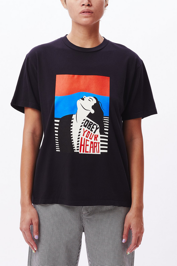 Obey Your Heart Tee | Black - Thumbnail Image Number 1 of 2
