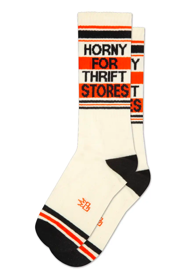 Horny For Thrift Stores Ribbed Gym Socks - Main Image Number 1 of 1
