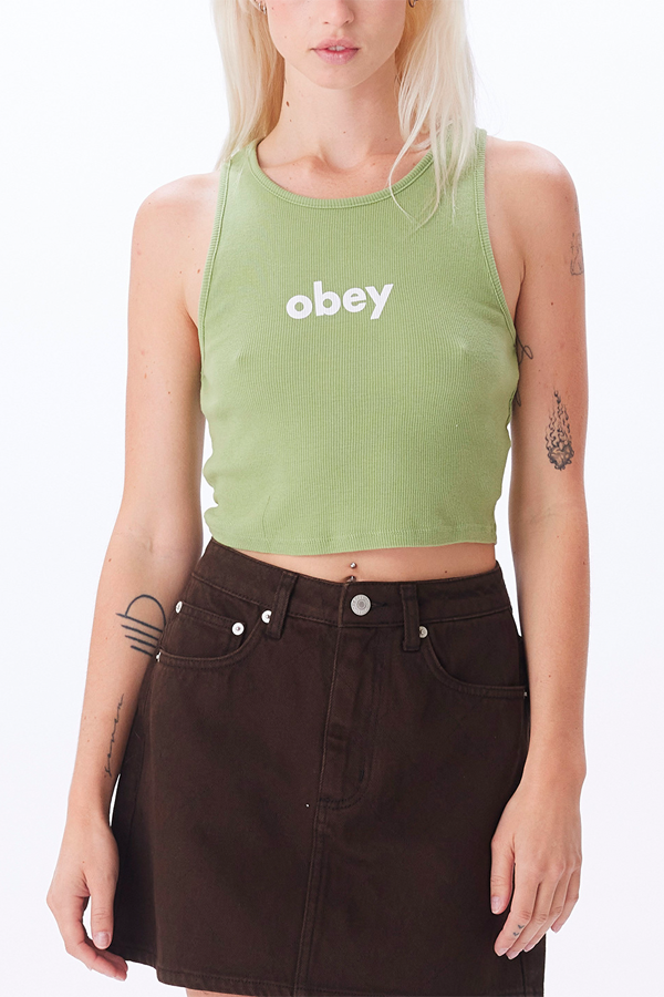 Obey Lower Case Tank | Fern - Main Image Number 1 of 2