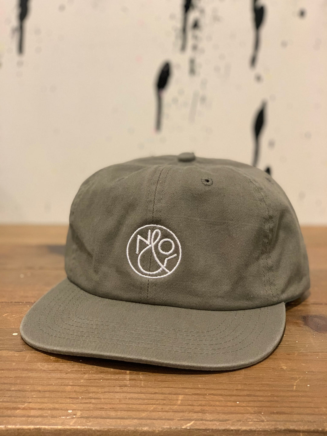 No & Co Logo Unconstructed Cap | Washed Olive - Main Image Number 1 of 1