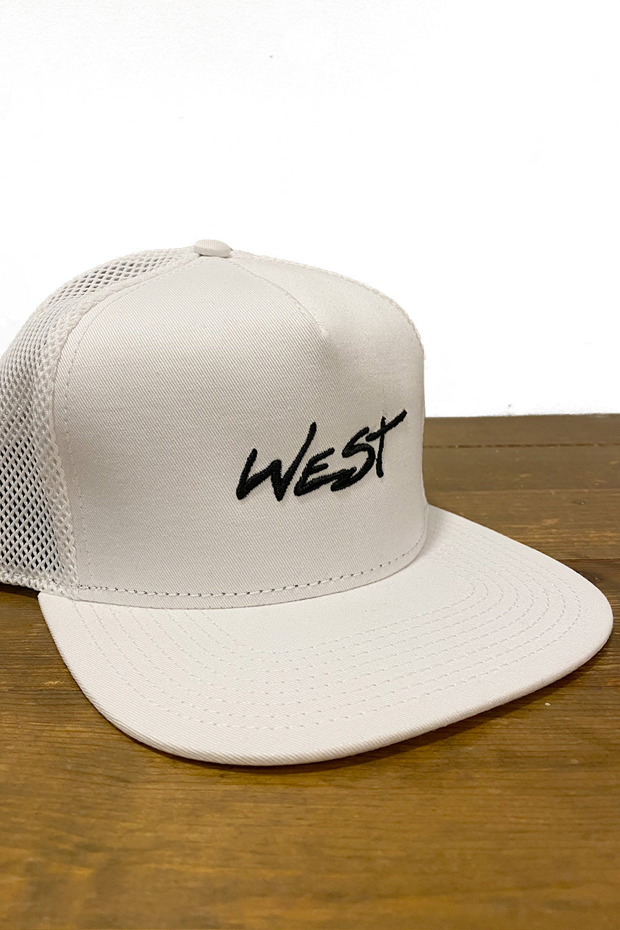 West Script Hat | White - Main Image Number 1 of 2
