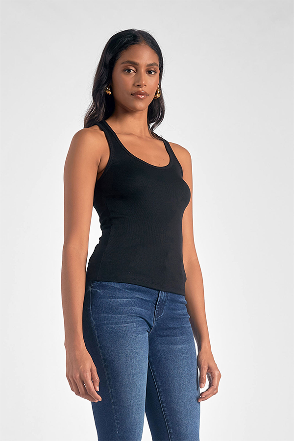 Scoop Neck Tank | Black - Main Image Number 1 of 1