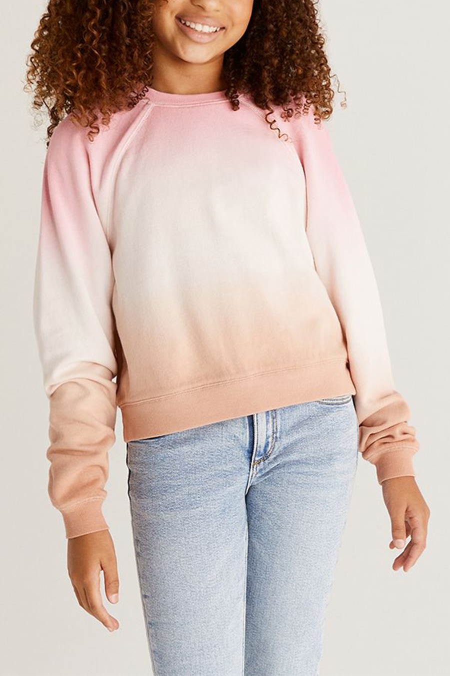 Girls Jonah Sunset Sweatshirt | Flamingo - Main Image Number 1 of 2
