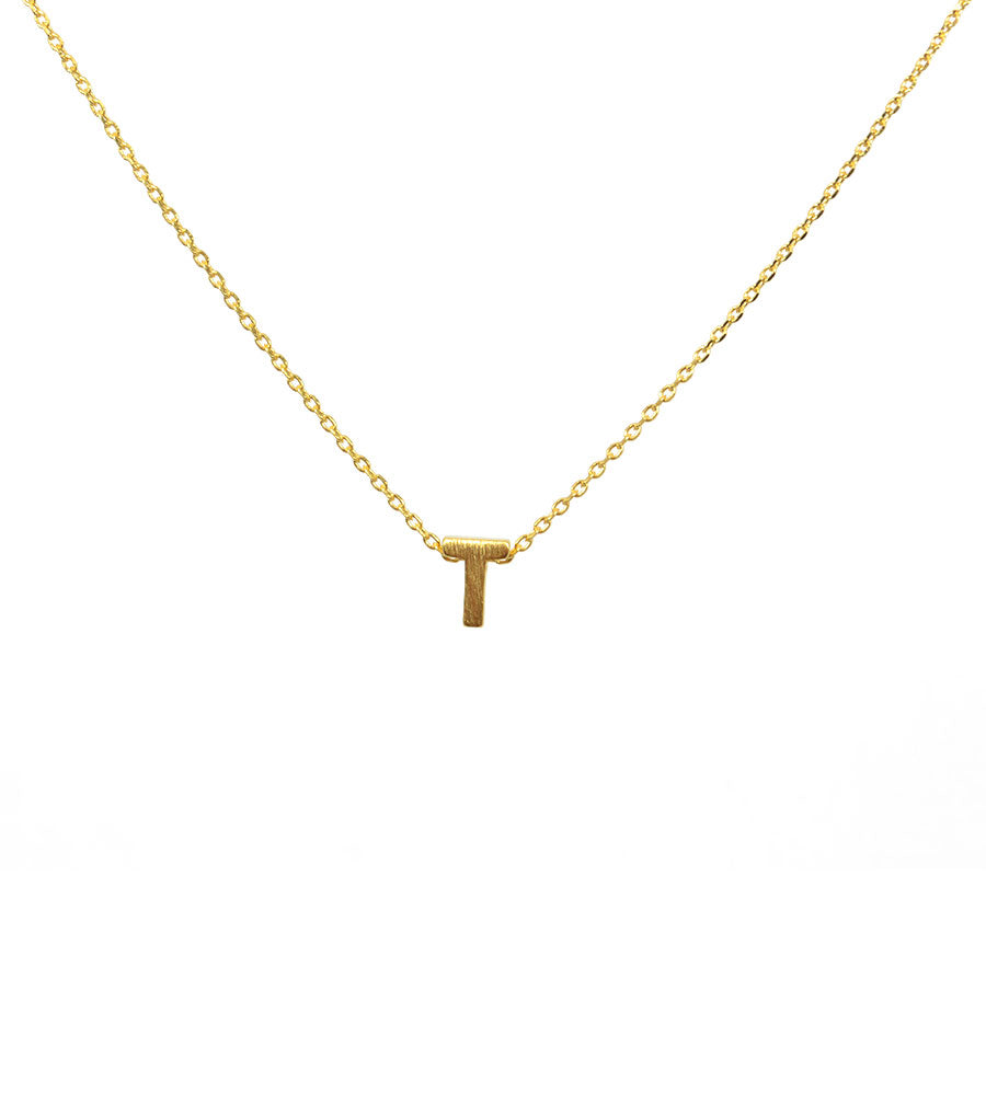Initial Necklace Gold T - Main Image Number 1 of 1