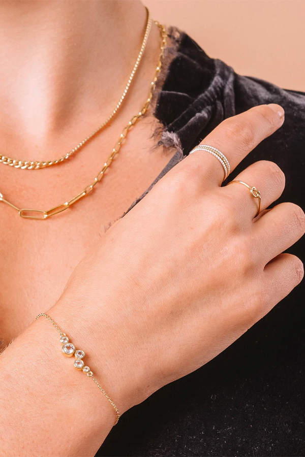 Dainty Twisted Stacker Band | Gold - Thumbnail Image Number 2 of 2
