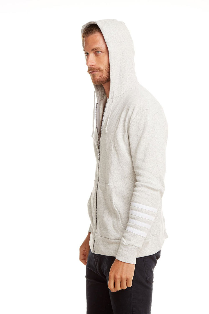 Zip Up Contrast Hoodie | H. Grey / White - West of Camden - Thumbnail Image Number 2 of 2
