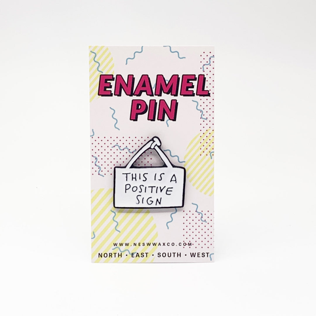 Positive Sign Enamel Pin - Main Image Number 2 of 2