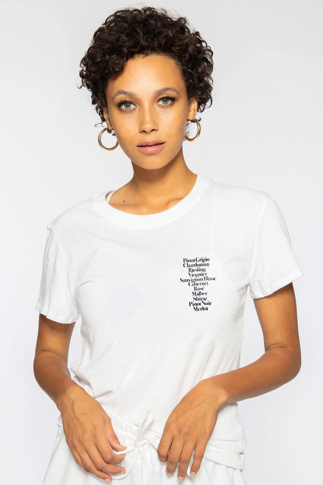 Wine List Loose Tee | White - West of Camden - Main Image Number 2 of 2