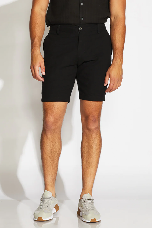 Casablanca Linen Shorts | Black - Main Image Number 1 of 2