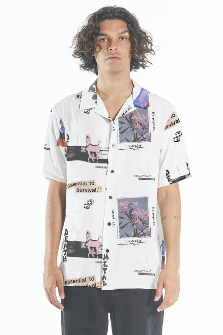 Pretty Deadly Bowling Shirt | Dirty White - Main Image Number 1 of 1