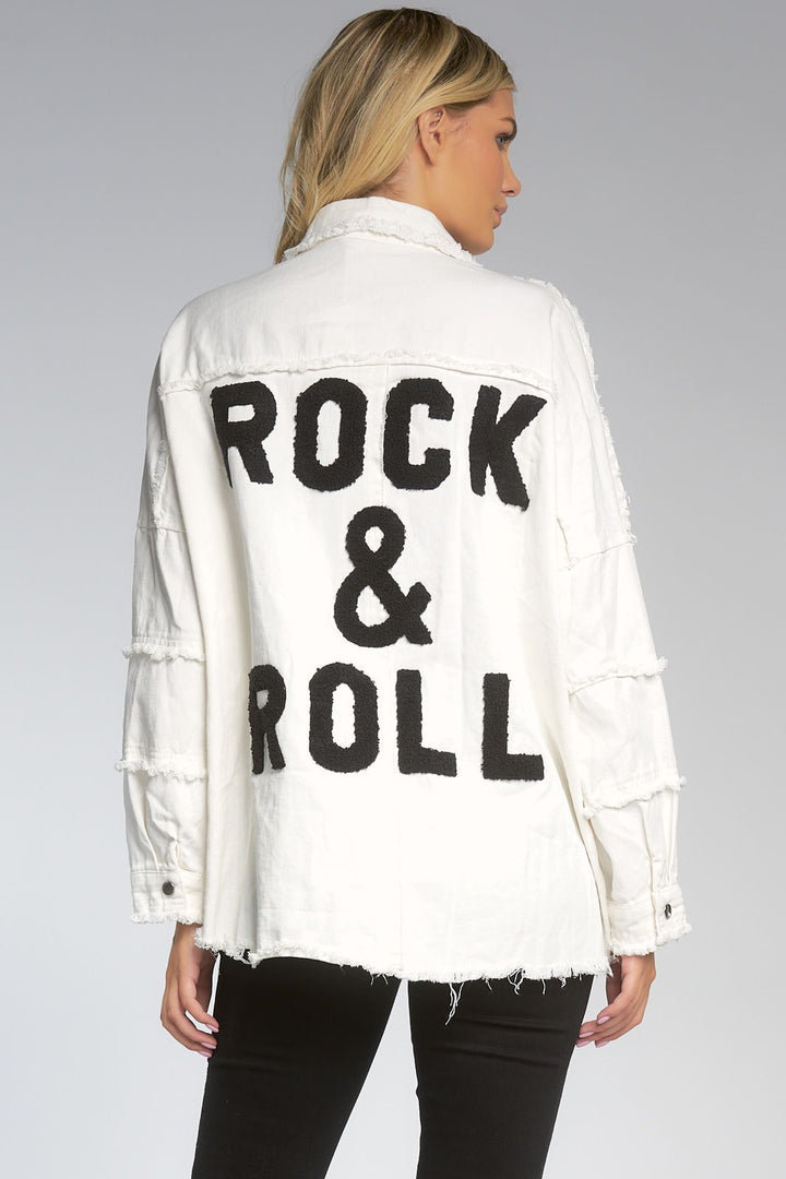 Distressed Rock &amp; Roll Jacket | White - Thumbnail Image Number 1 of 3
