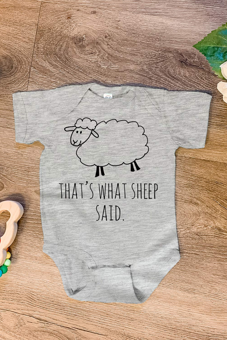 What Sheep Said Onesie | Heather Gray - Main Image Number 1 of 1