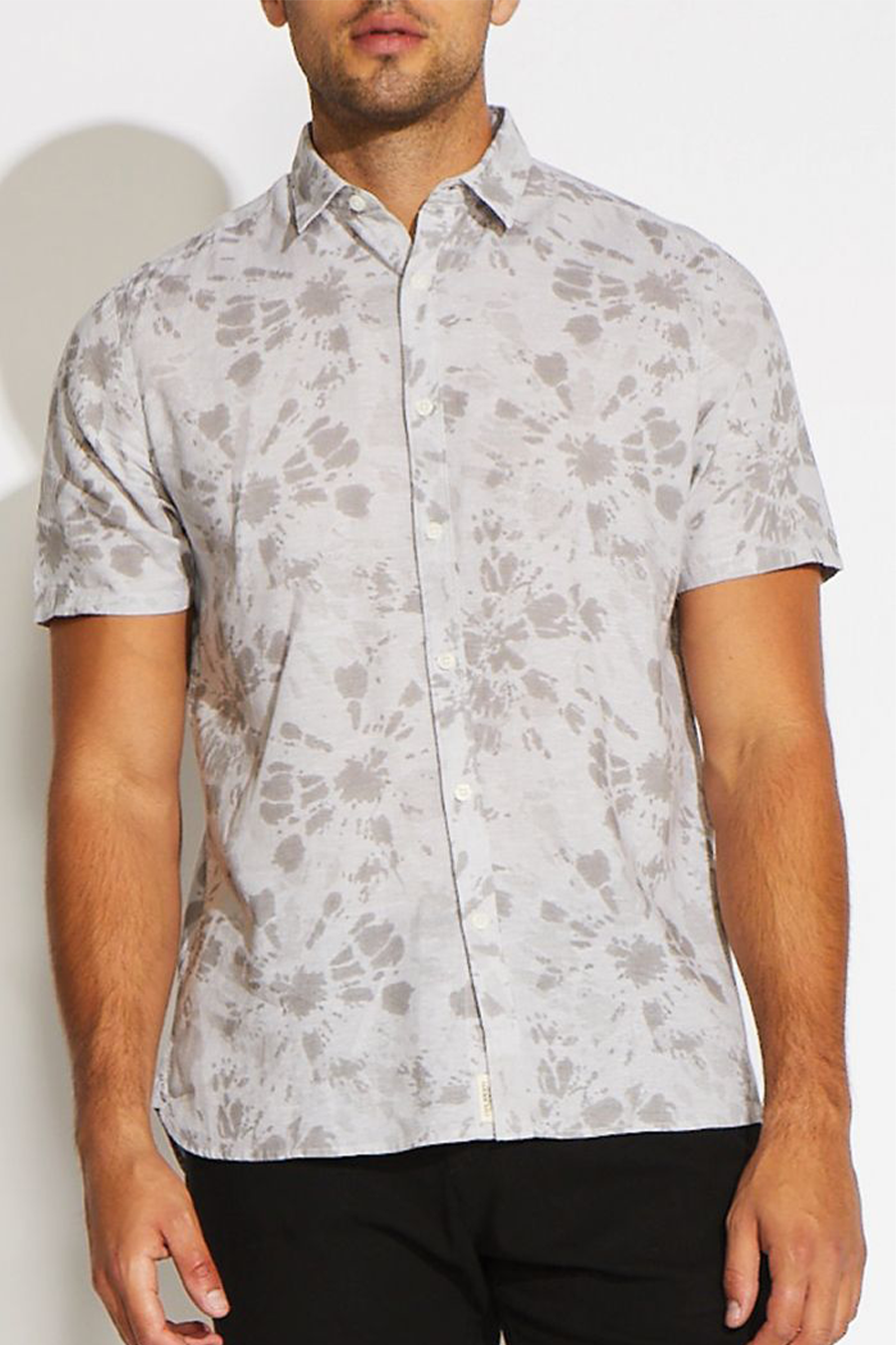 Bintan Printed Button Up | Stone - Main Image Number 1 of 1