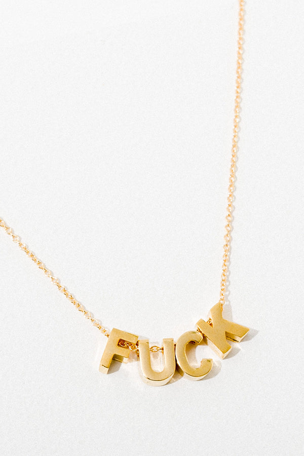Fuck Necklace | 24K gold plated - Main Image Number 1 of 2