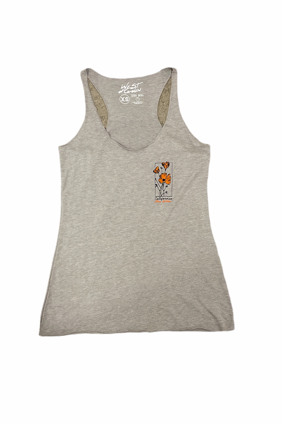 Stay Golden (CA Poppy) Tank | Grey - Main Image Number 1 of 1