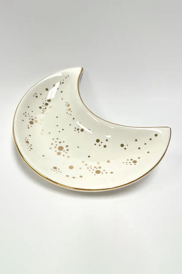 Moon Trinket Tray | White - Main Image Number 1 of 1