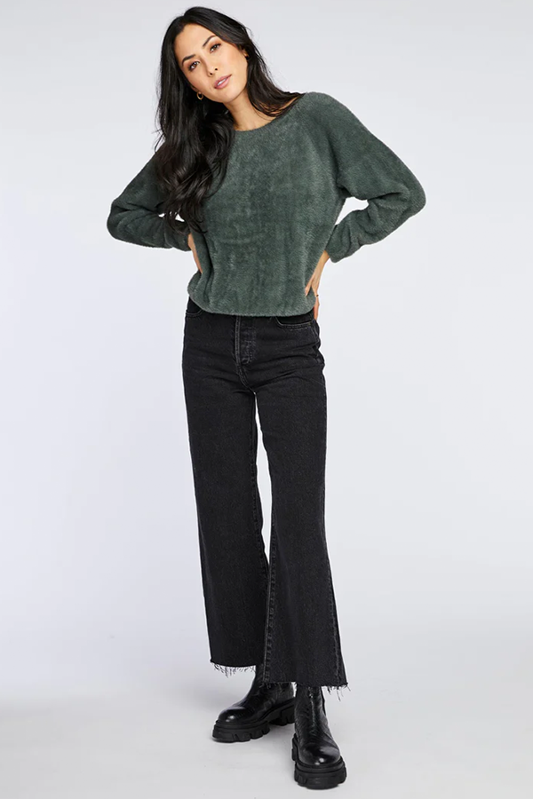 Kate Low-Back Twist Sweater | Pine - Thumbnail Image Number 1 of 2
