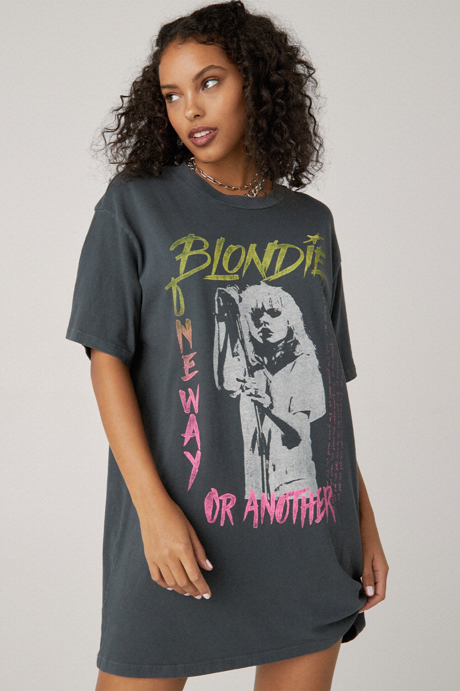 Blondie One Way T-Shirt Dress | V Black - Main Image Number 1 of 1